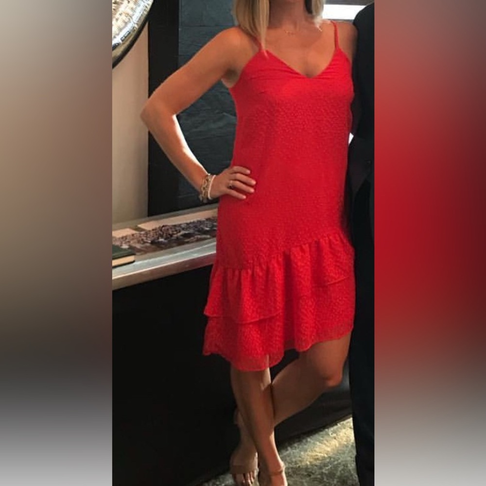 fab'rik Red Ruffled Mini Sundress